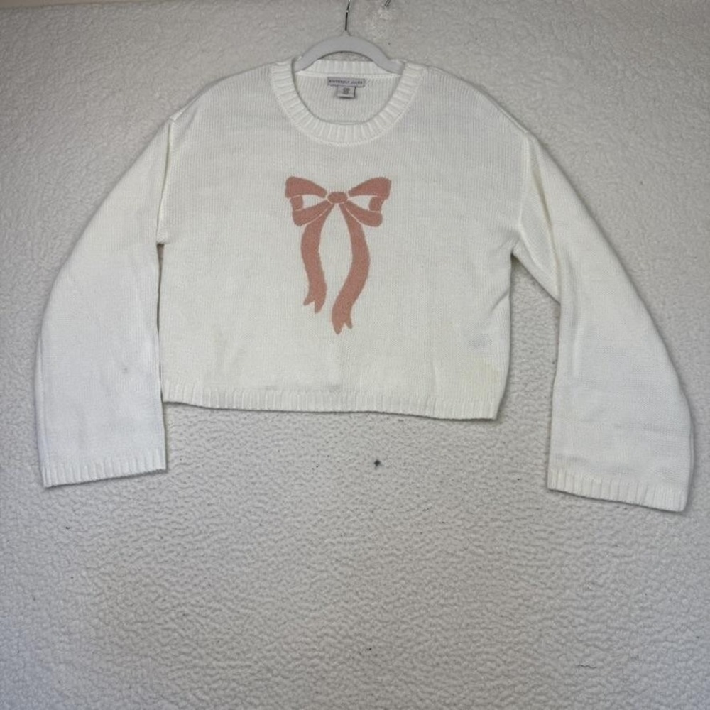 Sincerely Jules Sweater Womens Medium Bow Pullover Crewneck Soft Knit